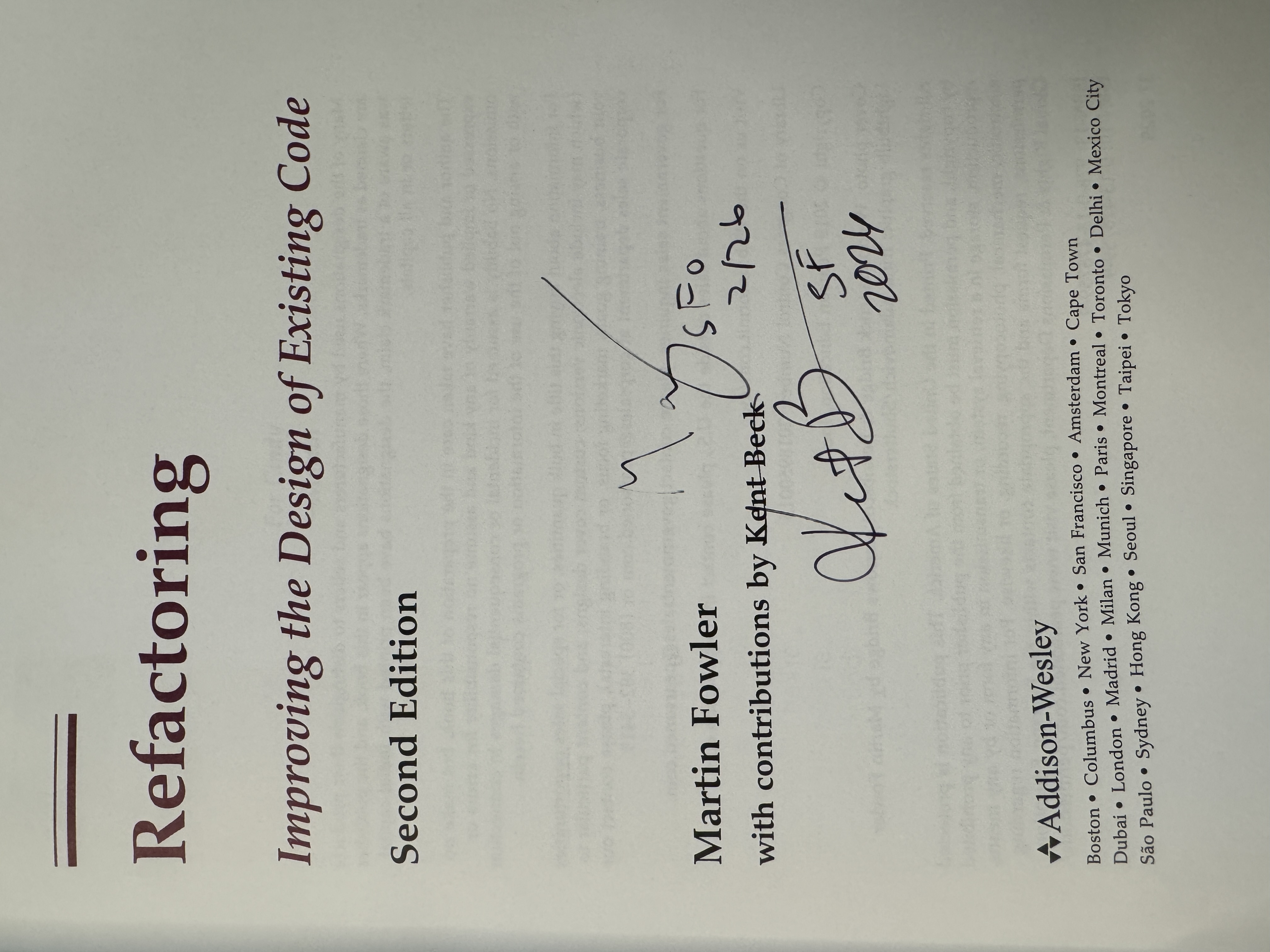 My autographed Refactoring book